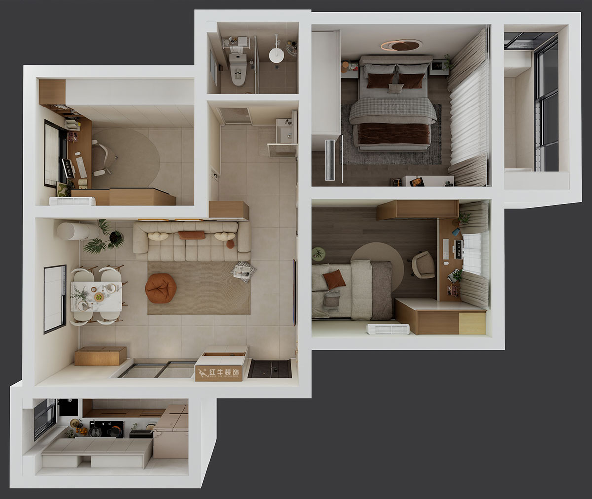 贾庭｜宁康苑24-301-78㎡-现代风格｜3室1厅1厨1卫｜老房装修｜定制家｜全包11